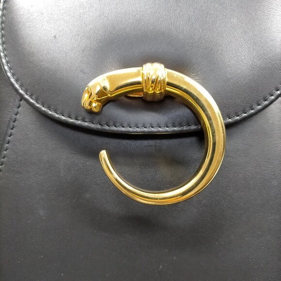 Cartier Hand Bag Black Leather 705-090325 - Picture 11 of 16